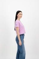 Teens Crop Top Red Lilac