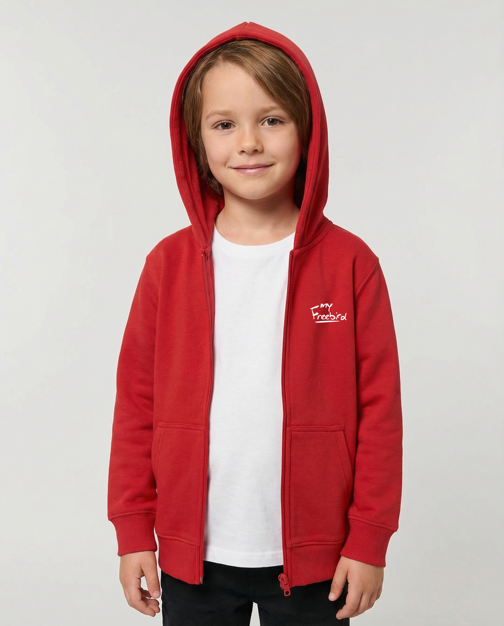 Kids Zipper Hoodie Red