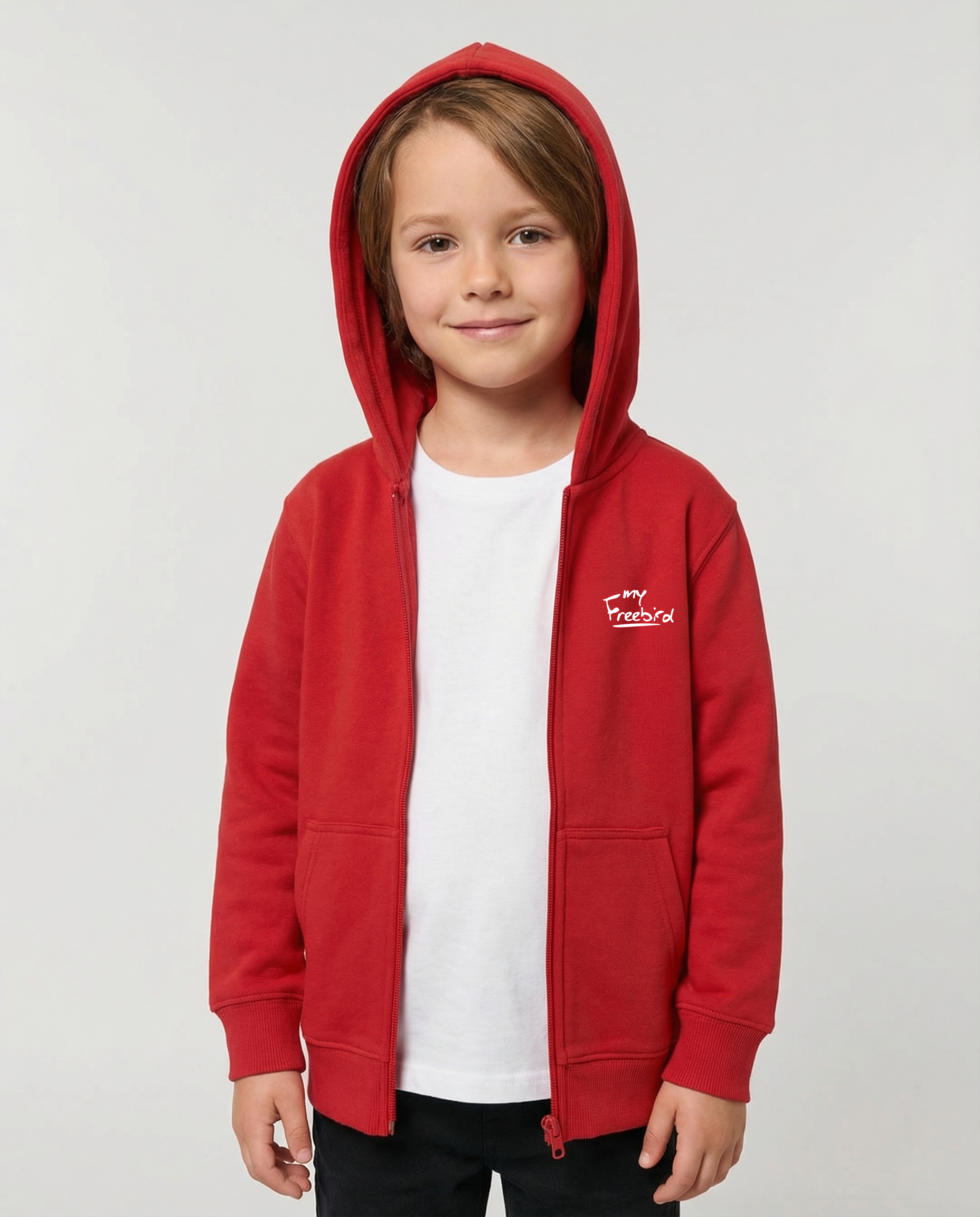 Kids Zipper Hoodie Red