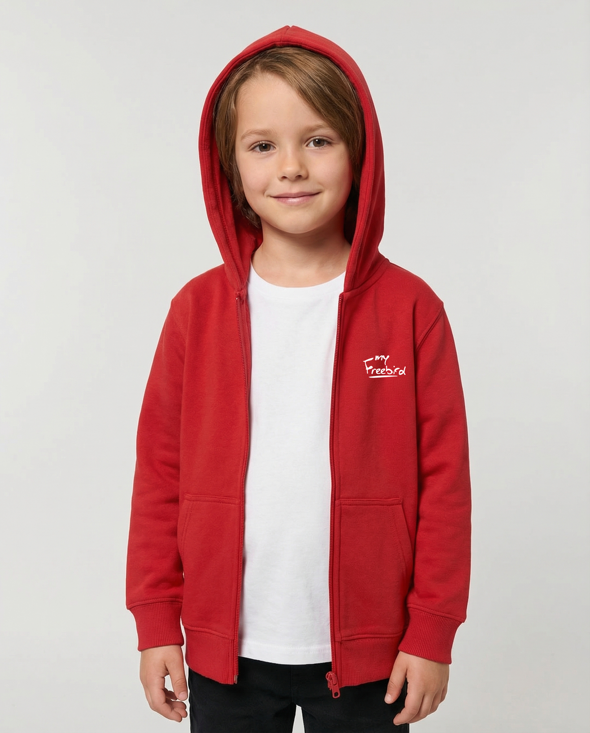 Kids Zipper Hoodie Red