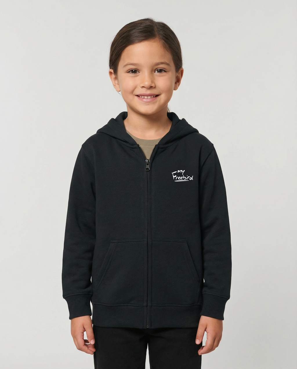 Kids Zipper Hoodie Black