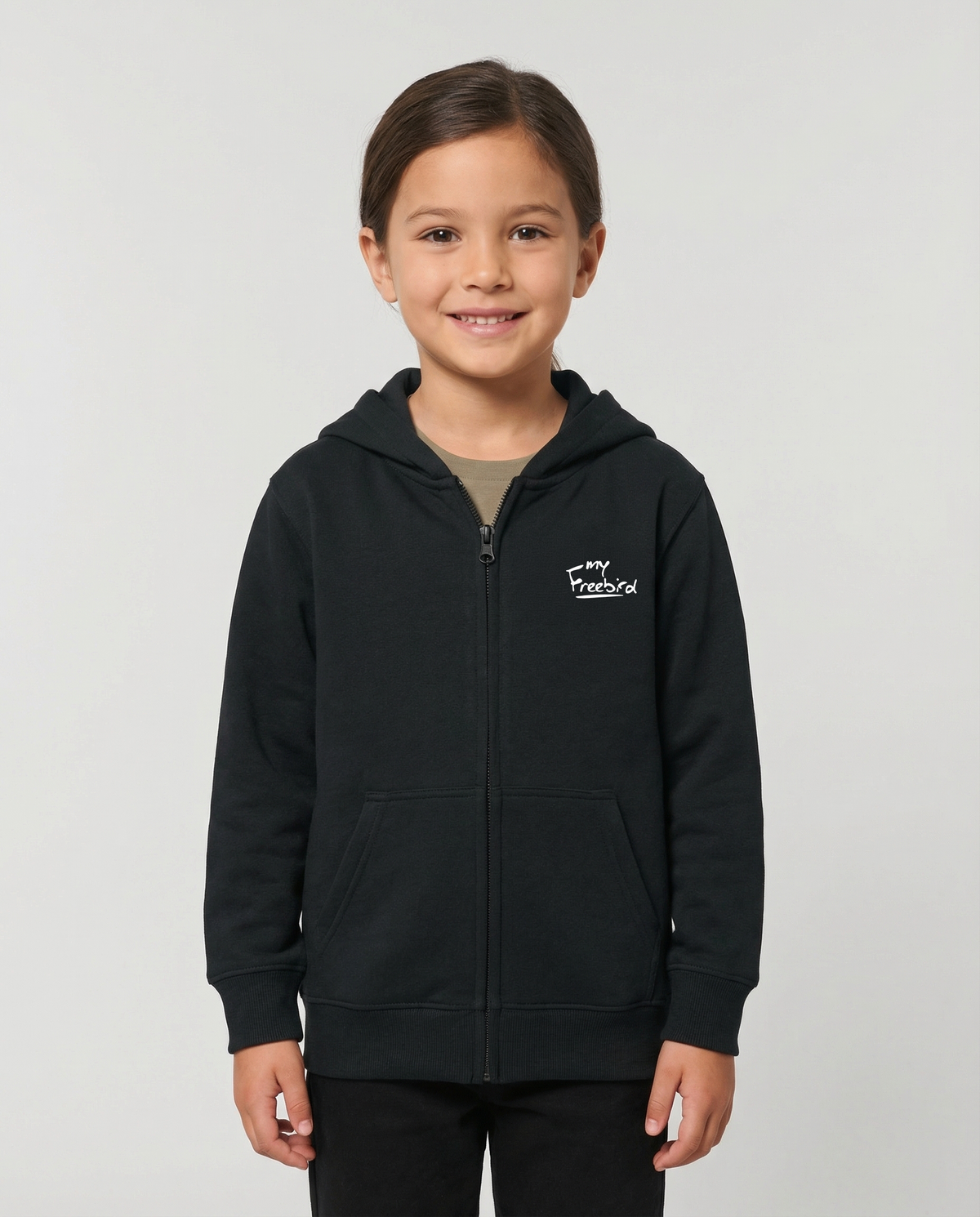 Kids Zipper Hoodie Black
