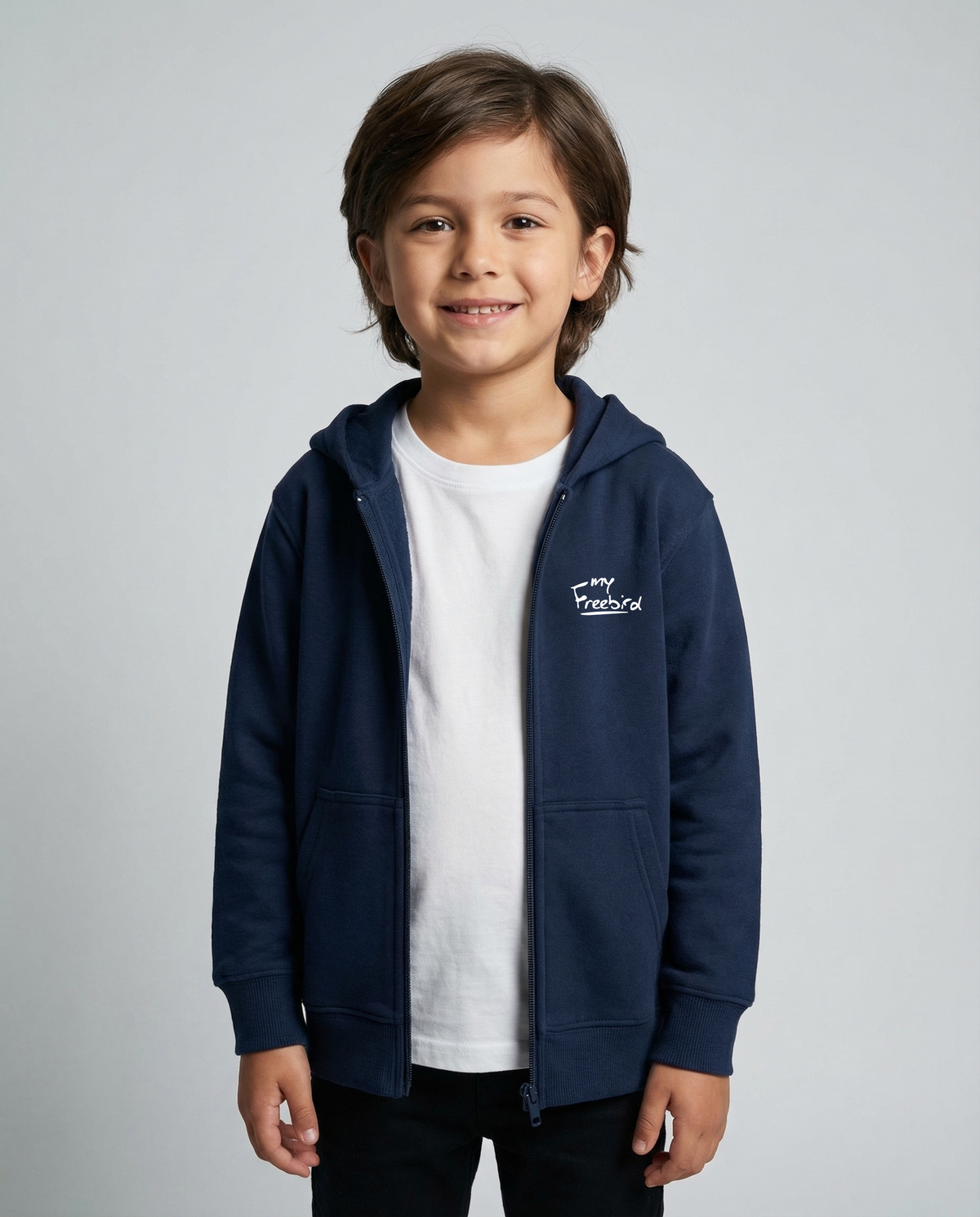 Kids Zipper Hoodie Navy Blue