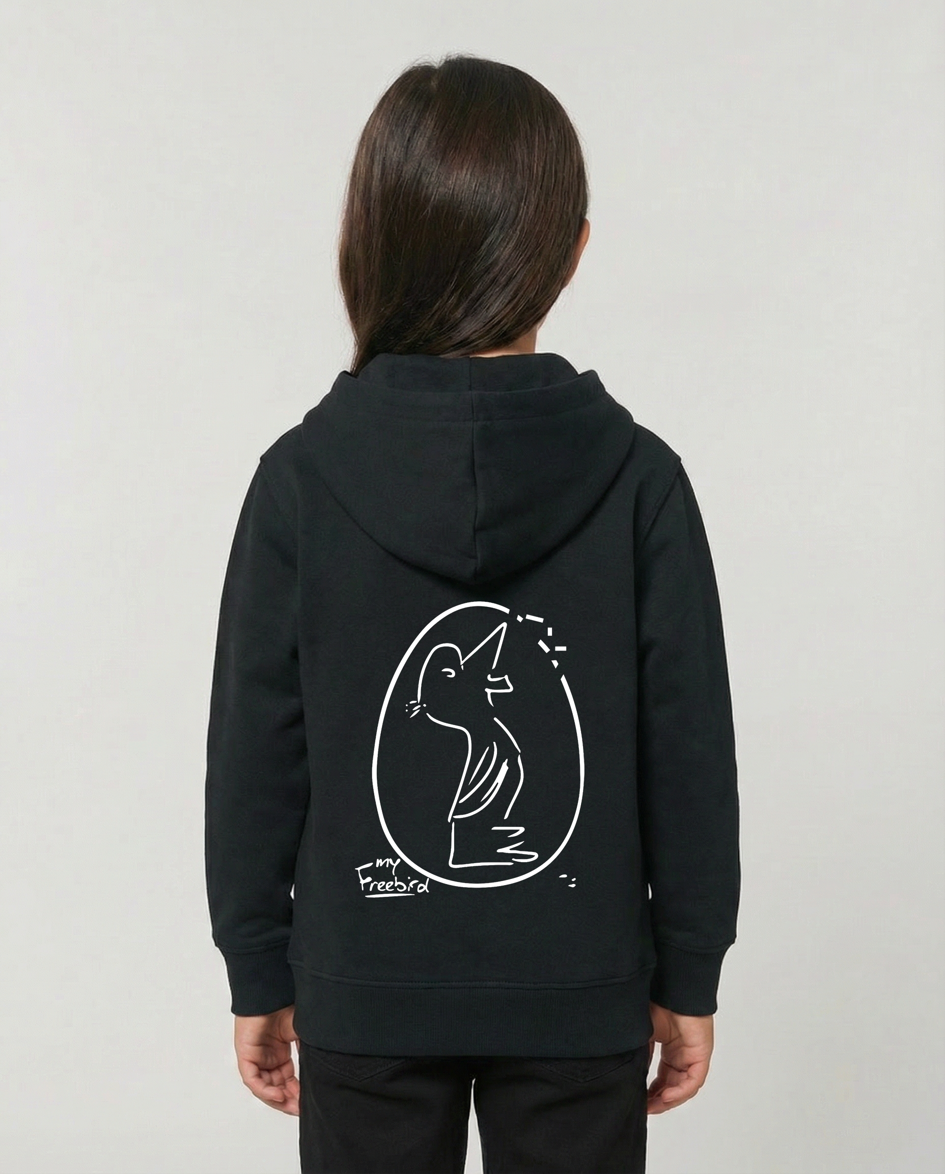 Kids Zipper Hoodie Black