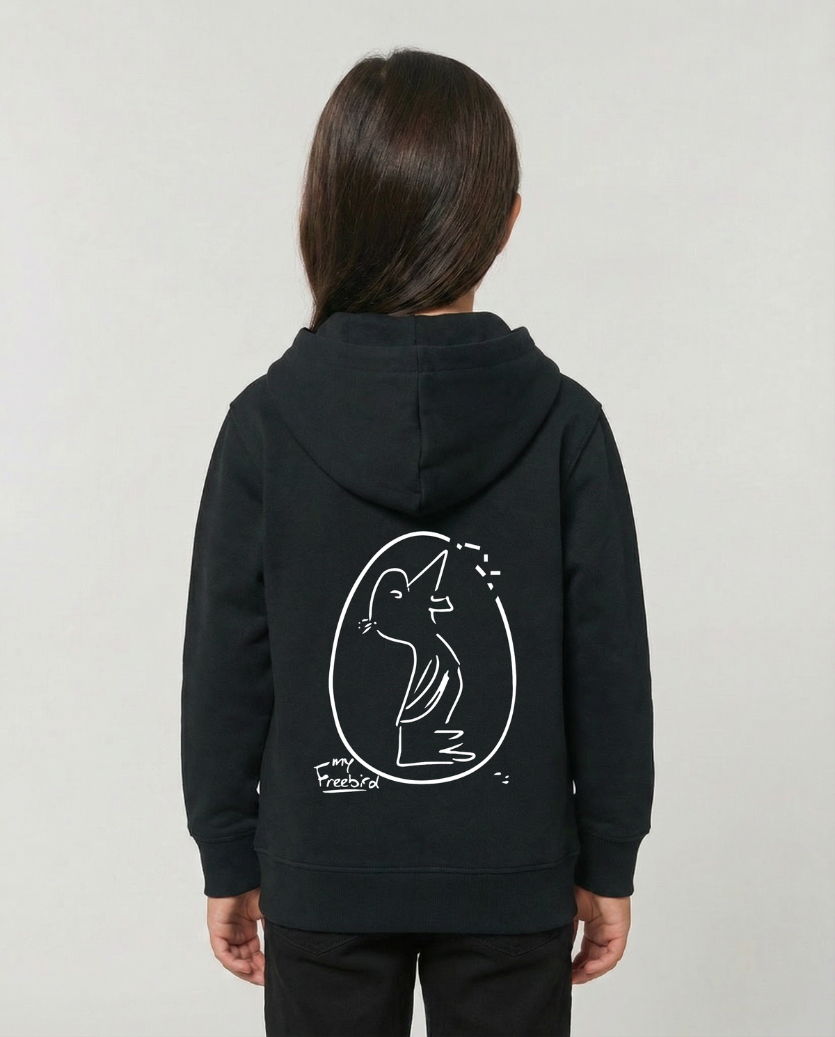 Kids Zipper Hoodie Black